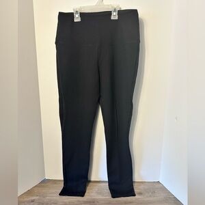 Black High-Waisted fitted stretch pants ladies L EUC